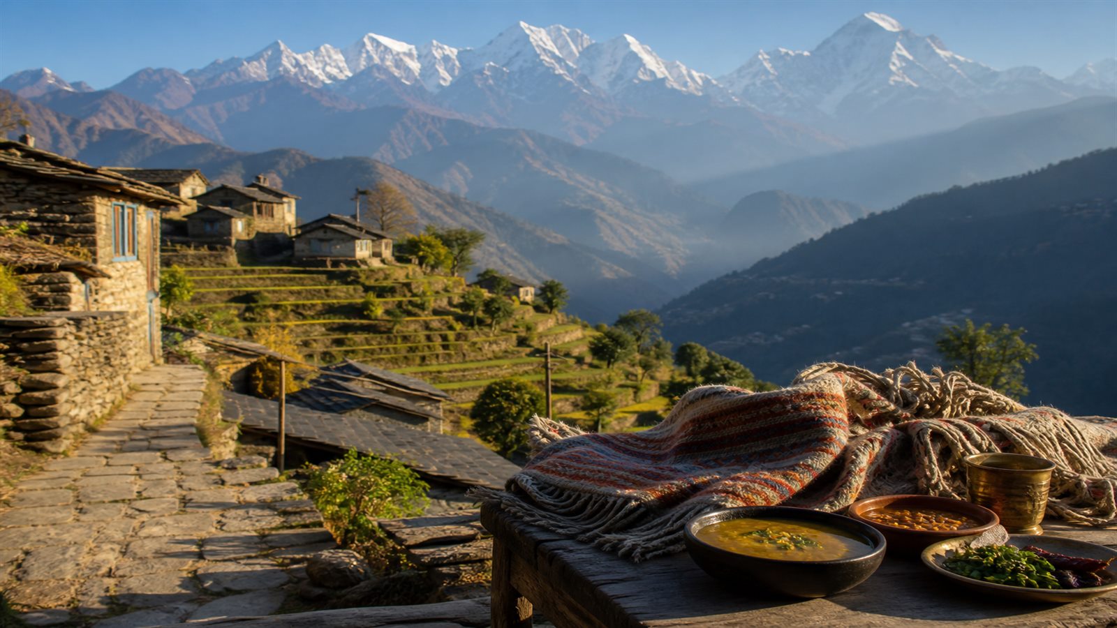 Himalayan village and organic grains from Uttarakhand